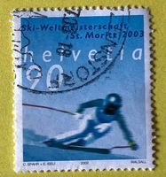 Nr.1068 GESTEMPELT Skirennfahrer 2002  Siehe Original Fotos.