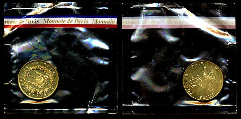 Tutti le monete: Dschibuti, 20 Francs 1977, ESSAI – Usato da Chiasso venduto da Novamarketing