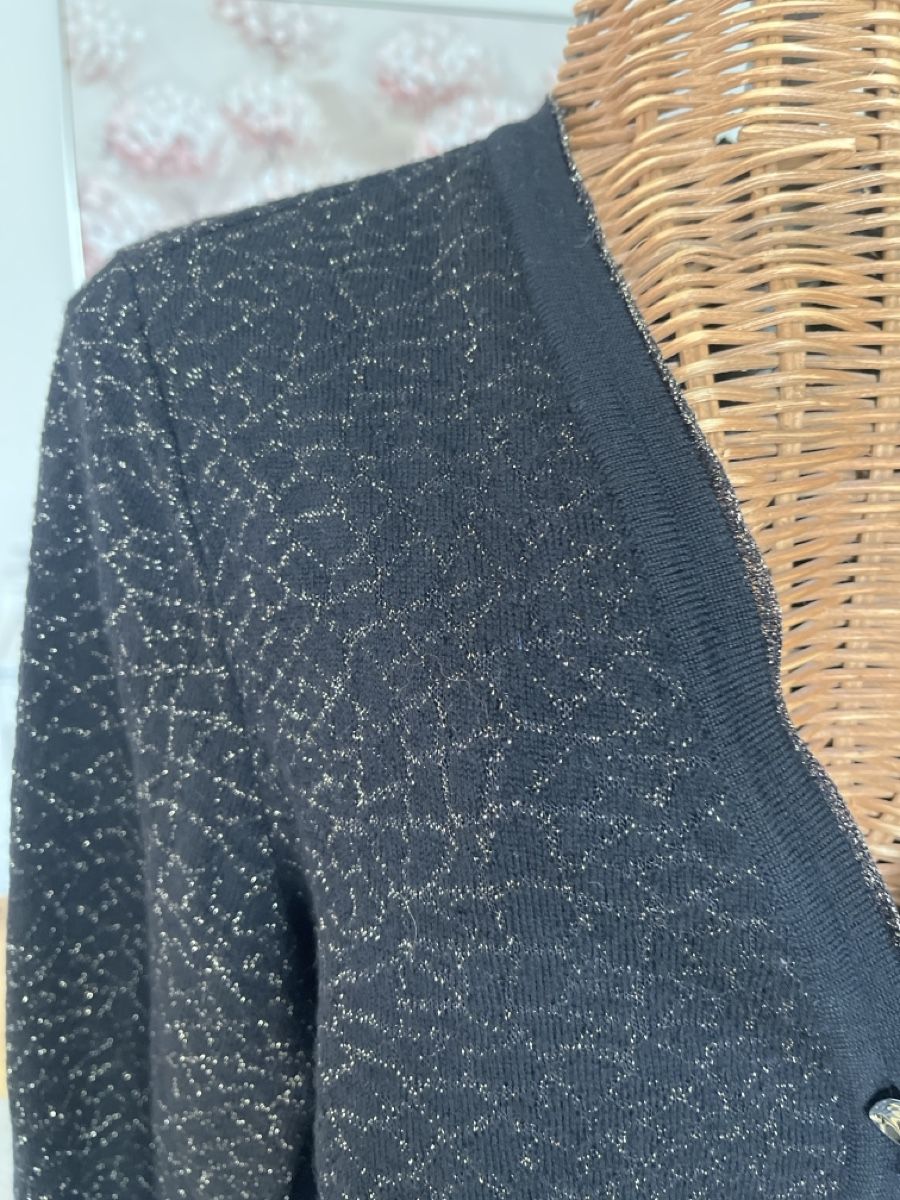 Giacche: St. Georges Strickjacke, schwarz-Glitzer, 40 – Usato da Solothurn venduto da Bobesch08 1