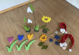 Alois Swiss Holz Tulpen Sonnenblumen Schneeglöckchen Sterne