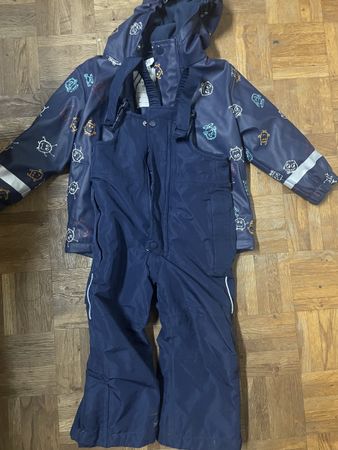 Regenset KidsJ dunkelblau mit Monster Grösse 86-92 neu