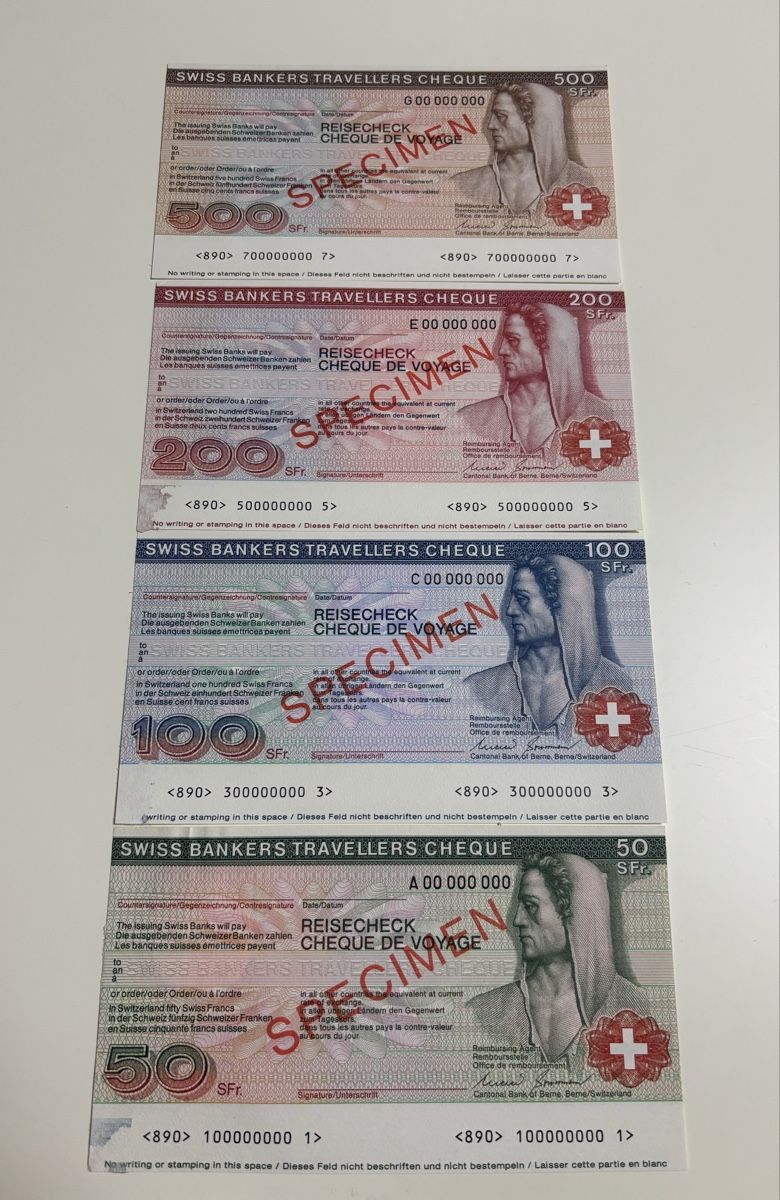 Banknoten: Reisecheck-Cheque de voyage Specimen – Neu (gemäss Beschreibung) aus Le landeron von santa_99