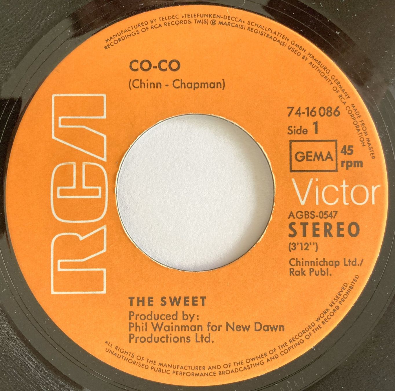 Vinyles: THE SWEET - CO-CO – D'occasion à Bottens par hotter-than-hell 2