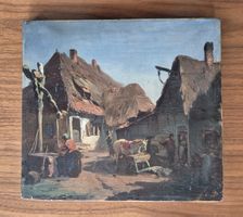 Huile sur panneau 19° siècle signée au dos a.achenbach
