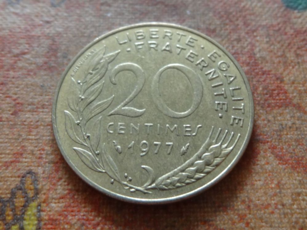 Tutti le monete: FRANCE  20 Centimes  1977  (P) – Usato da Romanel-sur-Lausanne venduto da Swift13