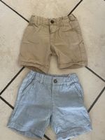 2 H&M Shorts Gr. 80, Sommer Set, Top Zustand, Beige/Blau