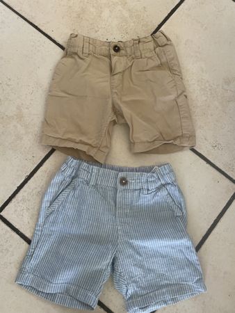 2 H&M Shorts Gr. 80, Sommer Set, Top Zustand, Beige/Blau