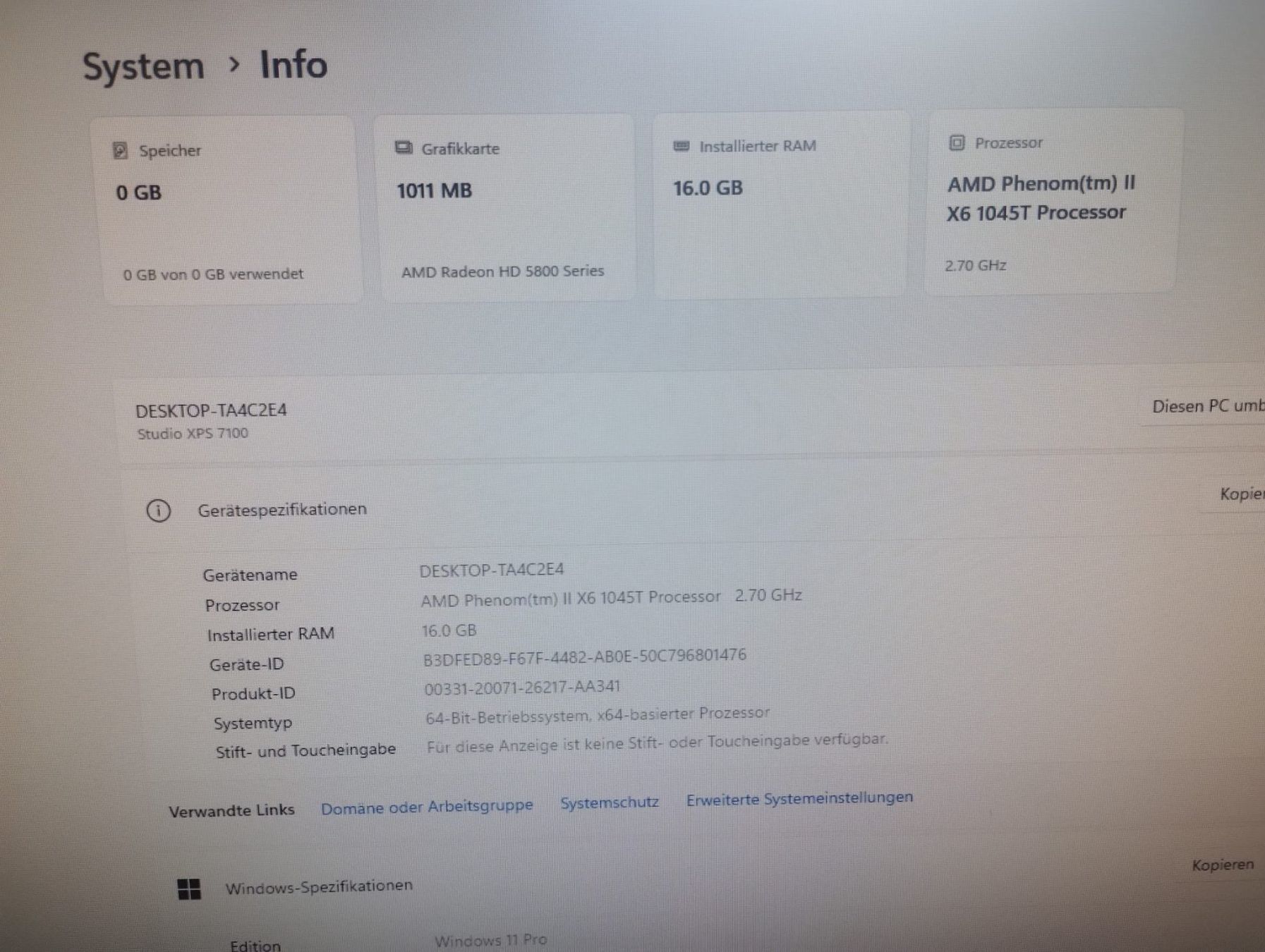 Dell PC: Dell Studio XPS 7100 PC mit Windows 11 Pro – Usato da Weisslingen venduto da Dmusikus 6