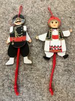2 Hampelfiguren in osteuropäischer Tracht Holz bemalt