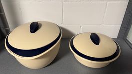 Tupperware Allegra Schüssel-Set (2-teilig) Beige/Marineblau