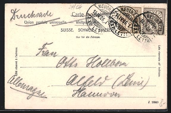 Cartoline postali: AK Valangin, Ortsansicht, 1906 – Usato da Berlin venduto da bartko-reher 1