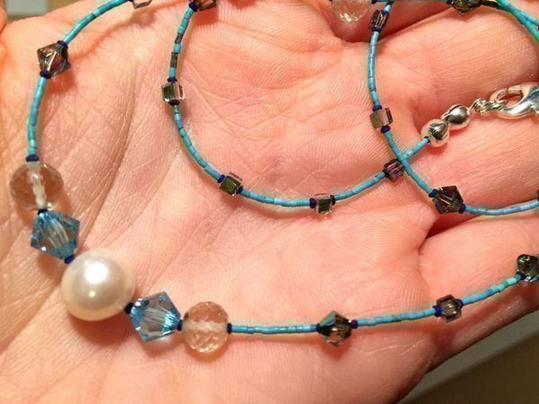 Ketten: ULTRA FEINES TÜRKIS COLLIER SWAROVSKI – Neu (gemäss Beschreibung) aus Basel von Chili007 8