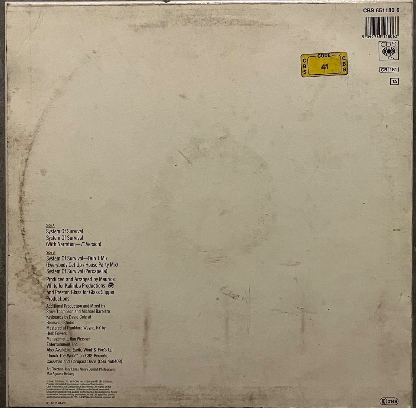 Vinyles: EARTH, WIND & FIRE - SYSTEM OFSURVIVAL - MAXI-SINGLE – D'occasion à Bussigny par vinyl-pas-cher 1