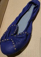 Coup de Fou Leder Ballerinas, Gr. 36, Blau mit Nieten!