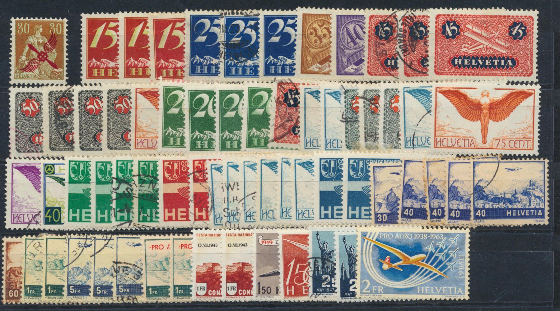 Tous les timbres: Lot Flugpost 2. Wahl  (Falz oder Stempel) – D'occasion à Roggwil BE par Stampdealer3