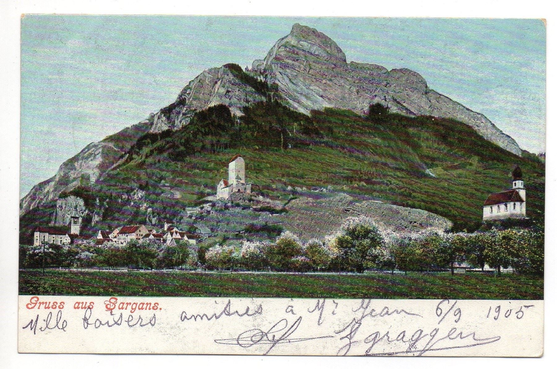Cartoline postali: Gruss aus SARGANS – Usato da Jona venduto da philajona