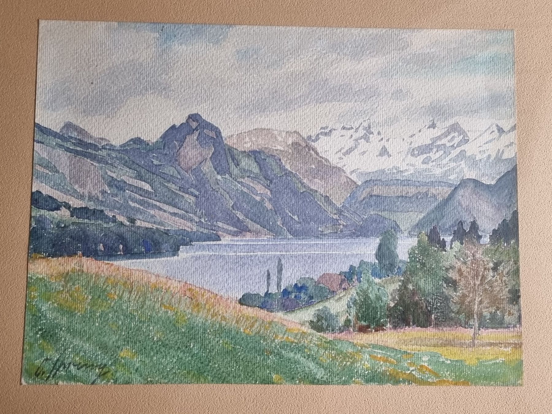 Dipinti: AQUARELL SIGNIERT MIT RAHMEN – Usato da Gersau venduto da grafik-kunst 1