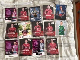 Sammelkarten Handball Spielerinnen mit Unterschriften Konvol