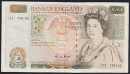 England 50 Pounds 1988