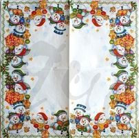 Serviette schneemänner (w423)