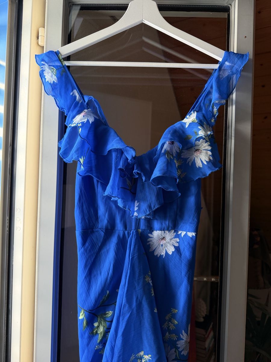 Asos Vestiti: Blue Floral Ruffle Maxi Dress – Nuovo (secondo la descrizione) da Zürich venduto da BettinaMarie2308 3