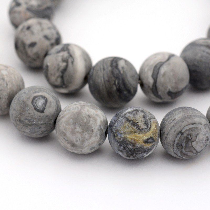 Edelsteine: Picasso Jaspis 6mm matt     1 Strang – Neu (gemäss Beschreibung) aus Alpnachstad von perlengaby