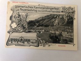 Alte Postkarte Glarner Kantonalsängerfest  1906 Ennenda