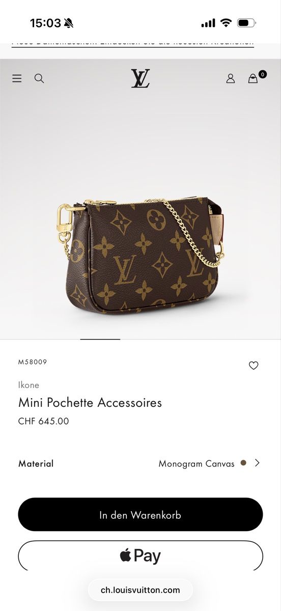 Louis Vuitton Taschen für Damen: Orig. Louis Vuitton Mini Pochette azur  – Gebraucht aus Wallisellen von Aboutfashion 6