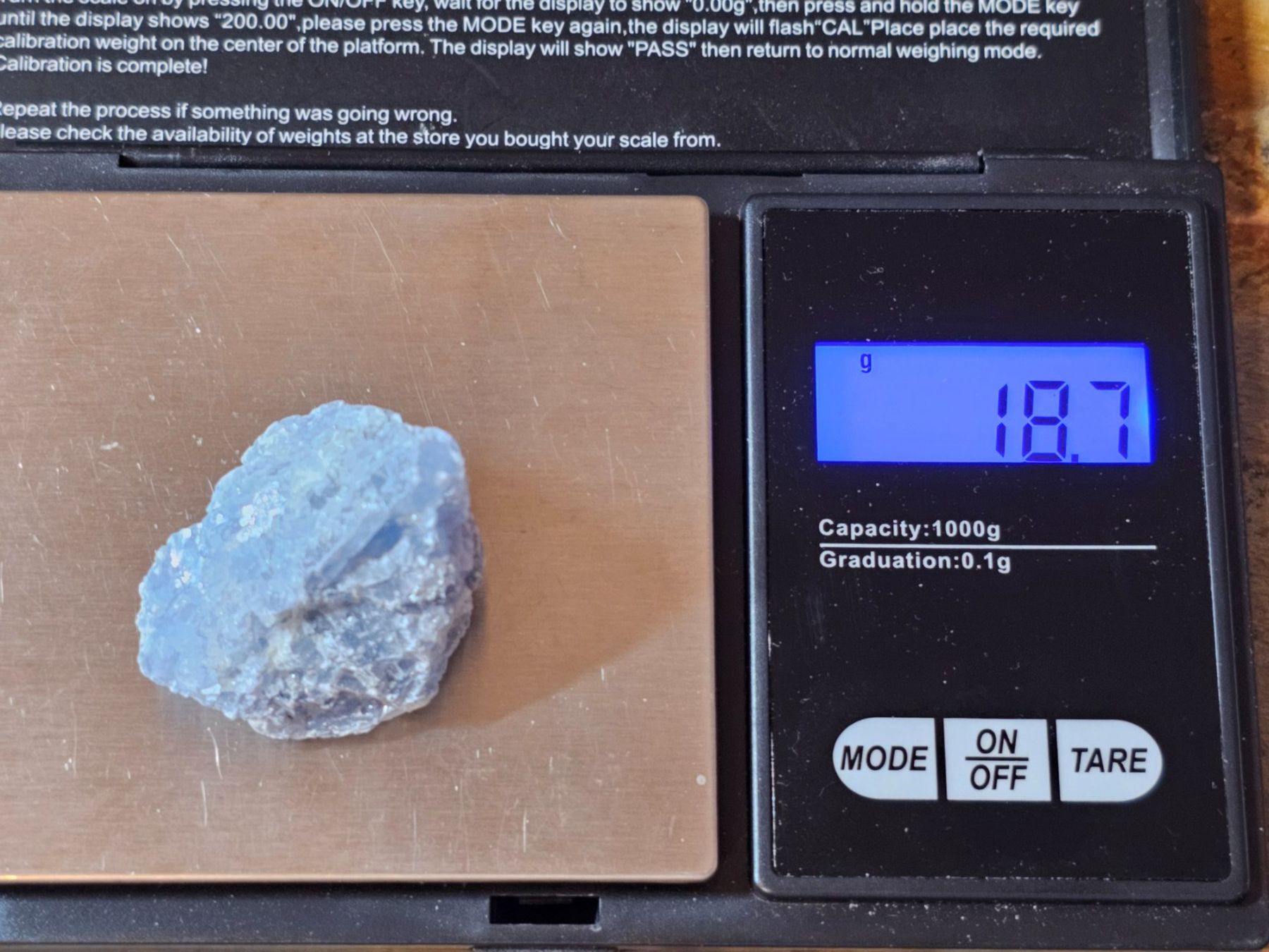 Mineralien & Heilsteine: 19gr Calzit Calcith hellblau Heilwasser Kalzit Heilstein – Neu (gemäss Beschreibung) aus Riedt b. Erlen von Gottestraene 9
