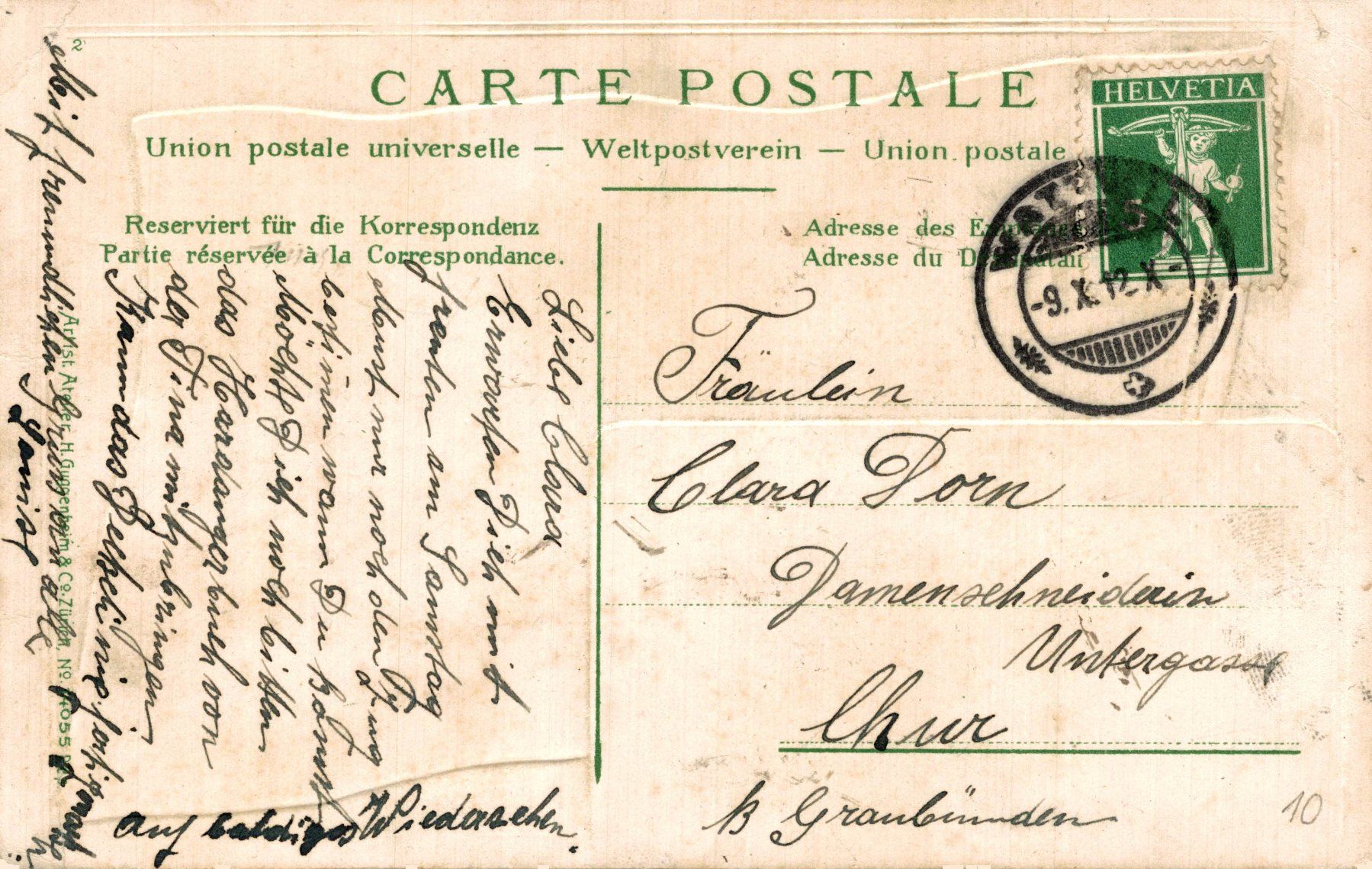 Cartoline postali: Fribourg – Usato da Bronschhofen venduto da Astore 1