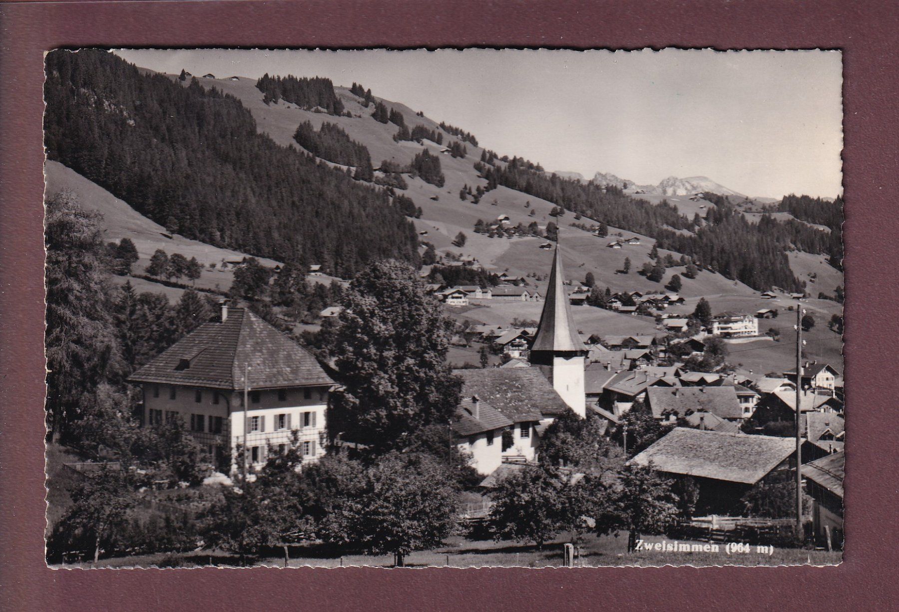 Ansichtskarten: ZWEISIMMEN - Teilansicht - 1954 – Gebraucht aus Pully von nicecards