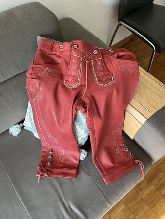 rote Lederhose Größe 38