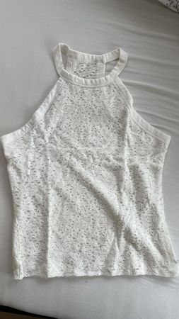 Weisses Spitzentop Neckholder Top
