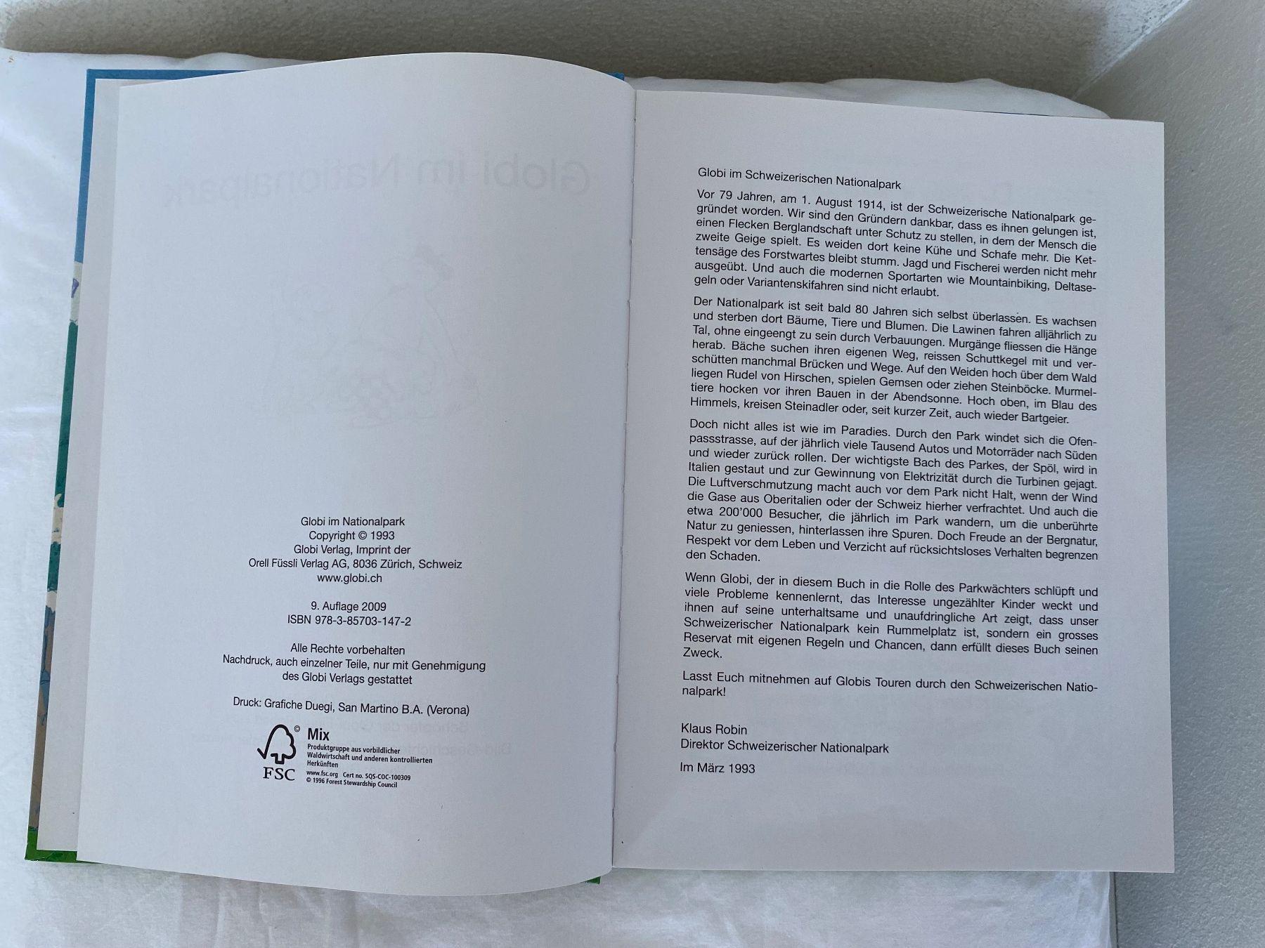 Bücher: GLOBI IM NATIONALPARK UNBEMALT – Gebraucht aus Zürich von Fashionparade 2