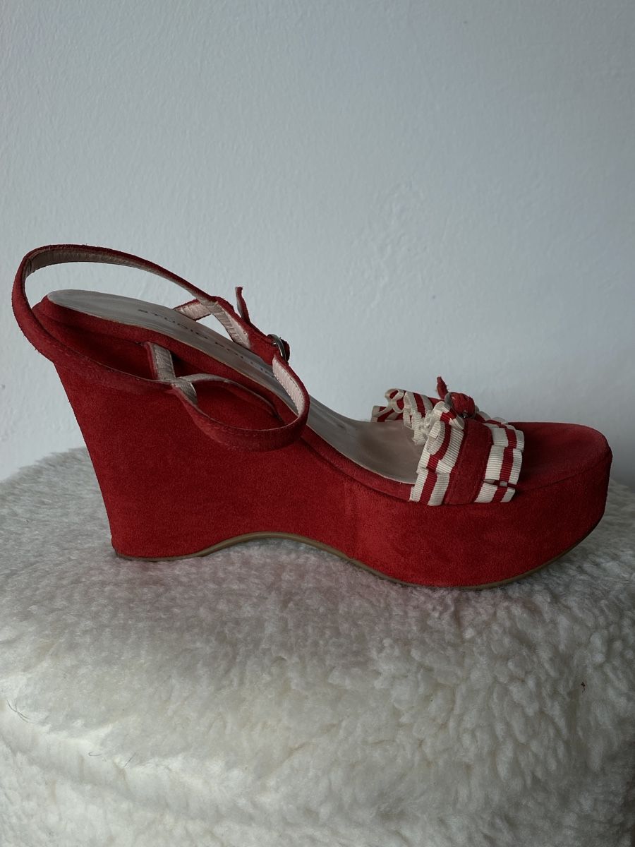 Scarpe da donna: Studio Pollini Summer Sandals, Red, Size 36, Platform Heels – Usato da Münchringen venduto da loo_b7bd 1