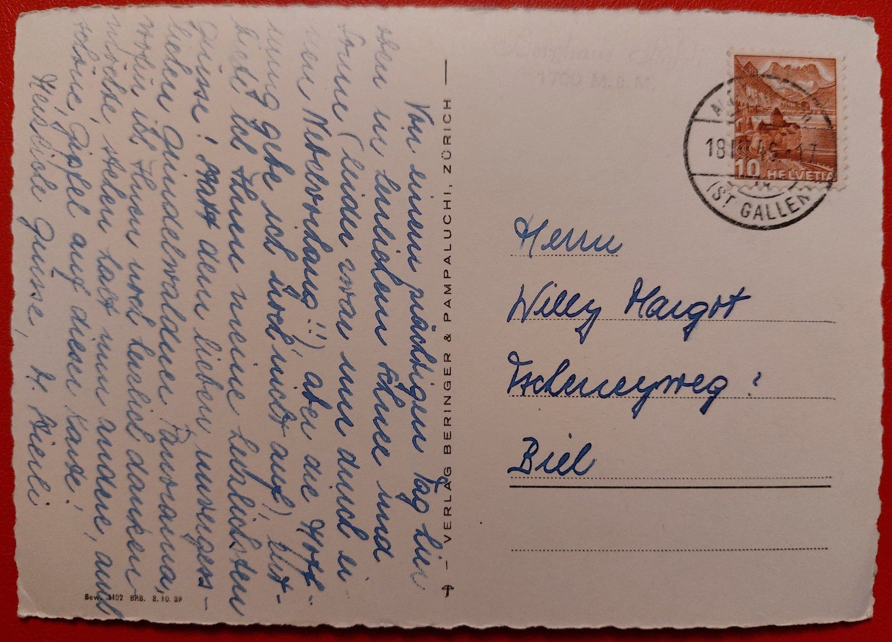 Ansichtskarten: Toggenburg Iltios , Churfirsten 1949 – Gebraucht aus St-Légier-Chiésaz von Theo006 1