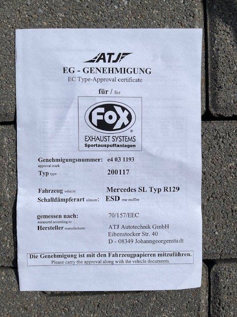 Mercedes-Benz Auspuffanlagen: Auspuff Mercedes SL  Typ: R129 – Neu und originalverpackt aus Hallwil von Guido071 3