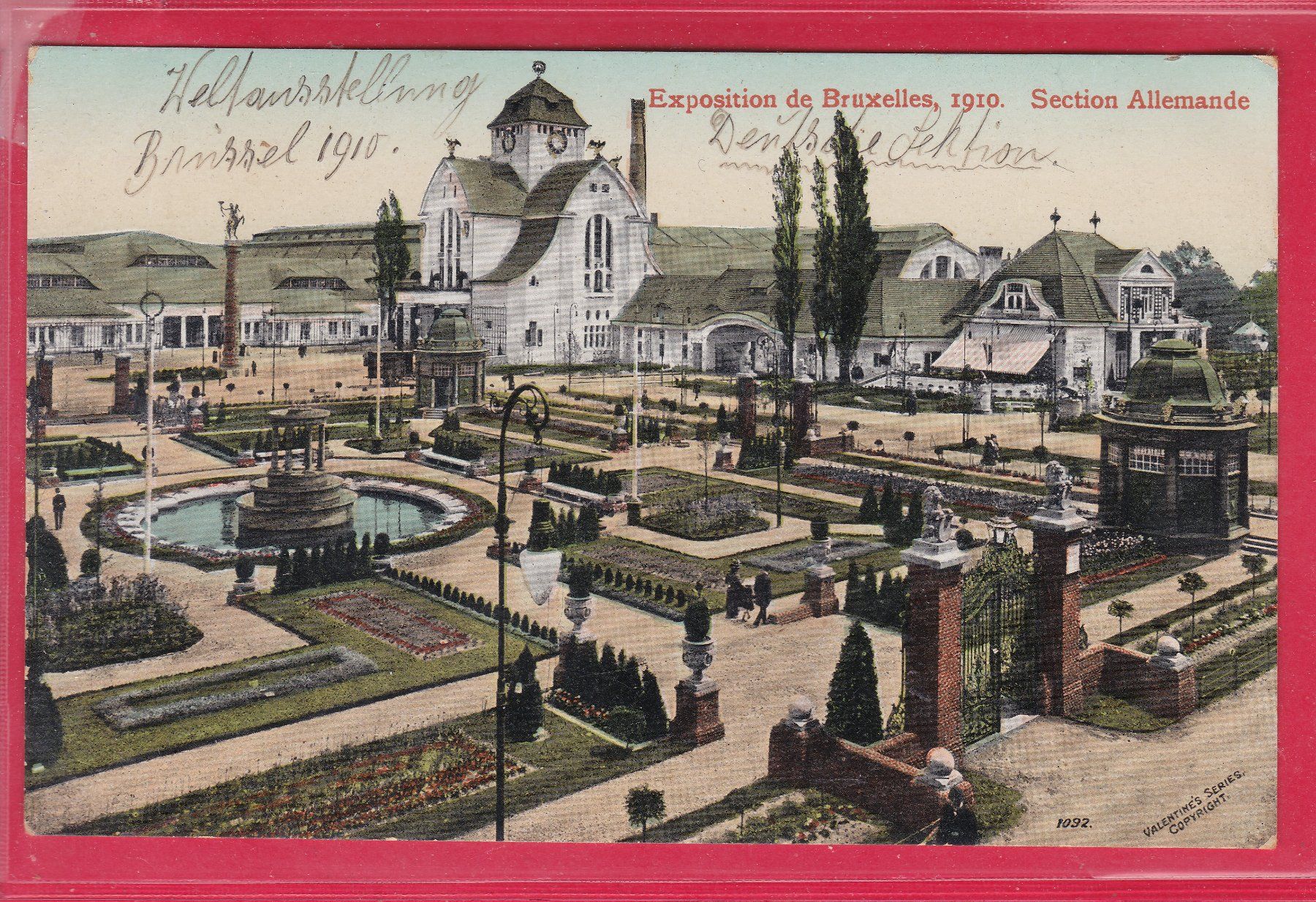 Cartoline postali: EXPO DU BRUXELLES 1910, SECTION ALLEMANDE – Usato da Oberrieden venduto da Gebirgsstelze