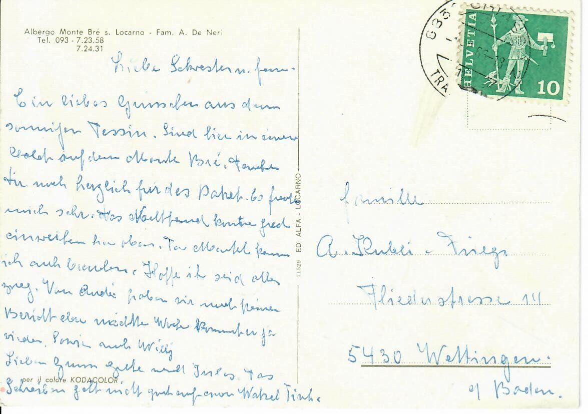 Cartoline postali: Monte Brè – Usato da Hochdorf venduto da Ziegel-16 1