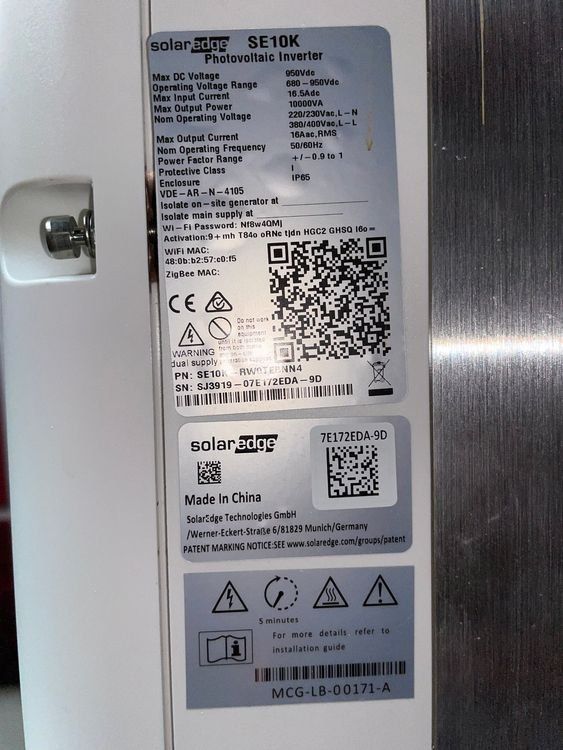 Inverter: Wechselrichter Solaredge SE10K – Usato da Bettlach venduto da Ystgahrt 1