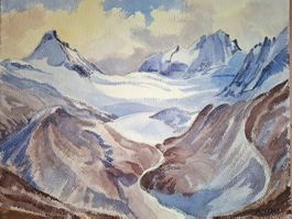 Aquarell Ferdinand Meyer-Streiff Saas Fee Almagell VS 1956