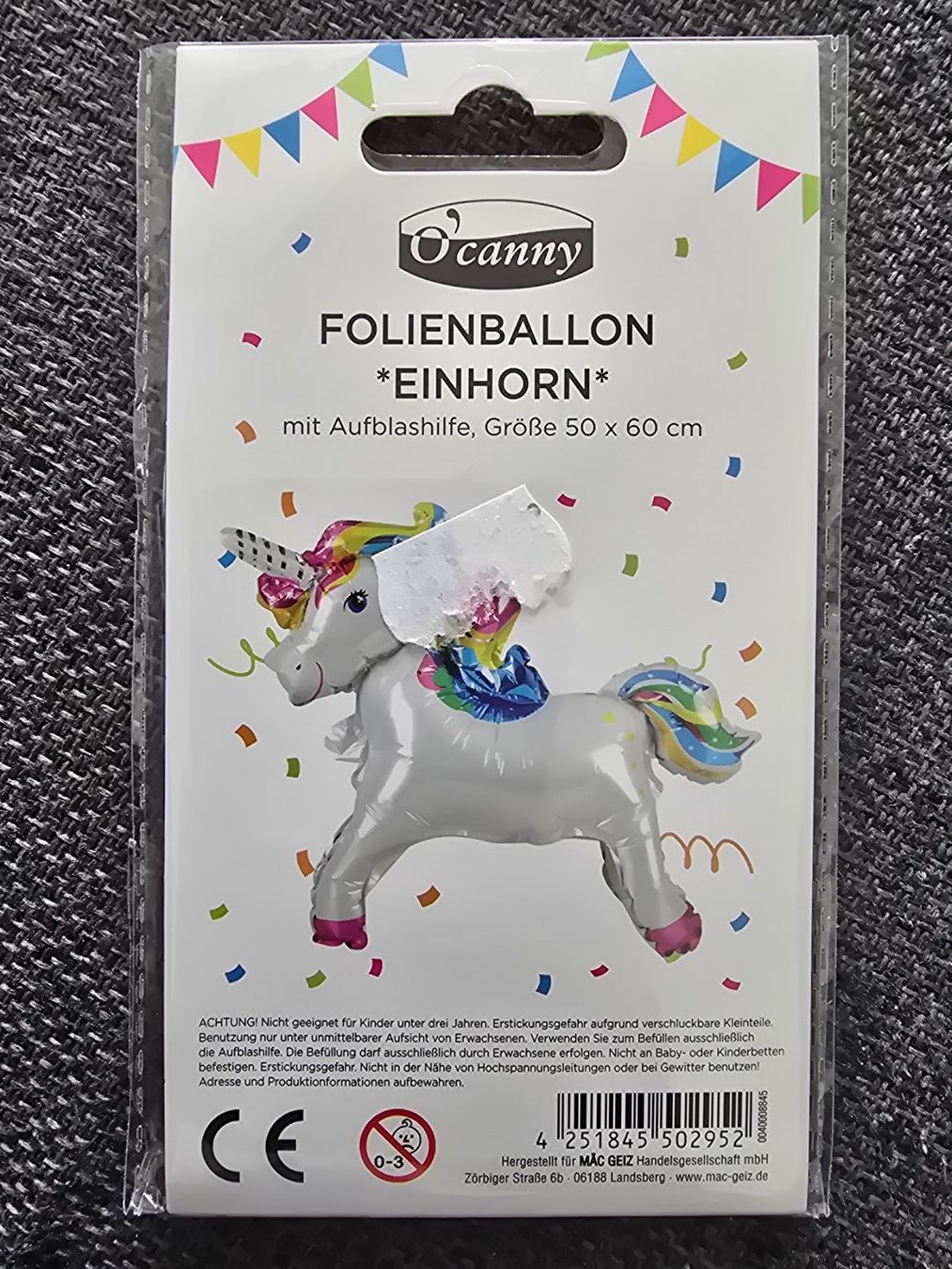 Tutte le decorazioni: Folienballon / Heliumballon Einhorn – Nuovo e nell'imballaggio originale da Lostorf venduto da Venice16