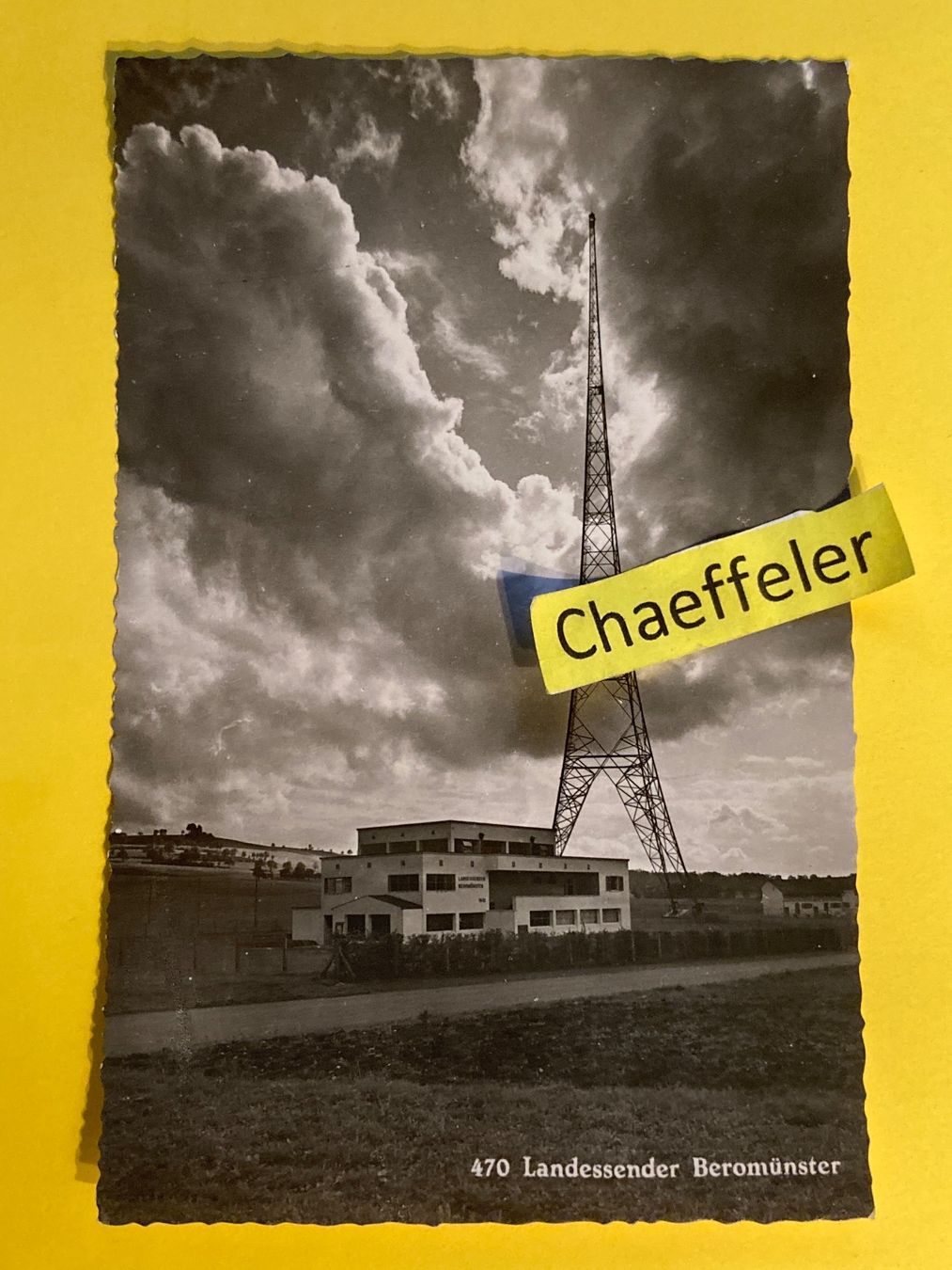 Cartoline postali: 470 Landessender Beromünster – Usato da Zürich venduto da Chaeffeler