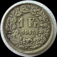 Schweizer 1-Franken-Stück aus dem Jahr 1945