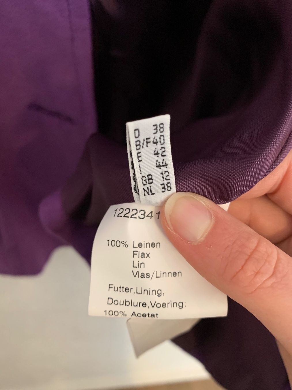 Jacken: 100% Leinen Jacke violett Gr. 38 / M – Gebraucht aus Fislisbach von KolibriSecondhand 1