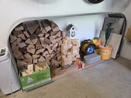 Kaminholzregal flach Silber (HxBxT) 100 x 210 x 40