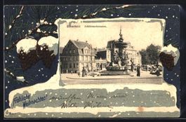 Grusskarten-AK Elberfeld, Ortspartie mit