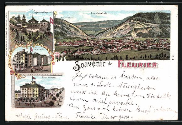 Cartes postales: Litho Fleurier, Hotel Victoria, Hotel de – D'occasion à Berlin par bartko-reher