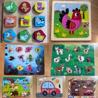 7 Holzpuzzle für kleine Kinder