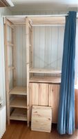 Kleiderschrank Holzsystem Ivar mit Leinen Vorhang